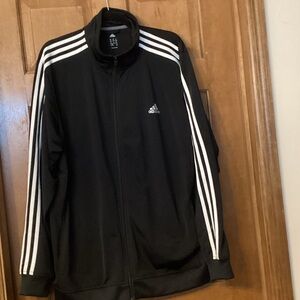 Adidas Men's Black and White Track Jacket